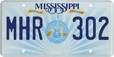 MS license plate MHR302