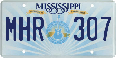 MS license plate MHR307