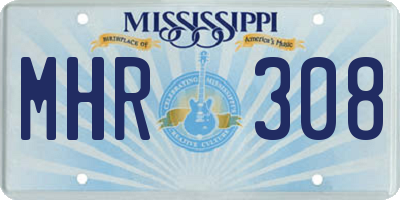 MS license plate MHR308