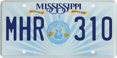 MS license plate MHR310