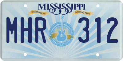 MS license plate MHR312
