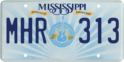 MS license plate MHR313