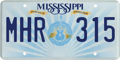 MS license plate MHR315