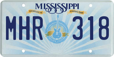 MS license plate MHR318