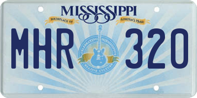 MS license plate MHR320