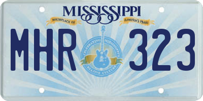 MS license plate MHR323