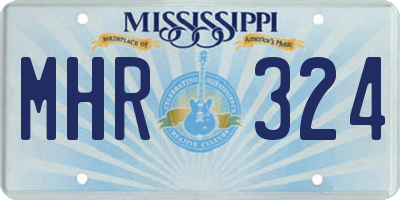 MS license plate MHR324