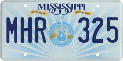 MS license plate MHR325