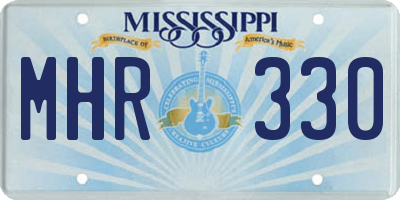 MS license plate MHR330