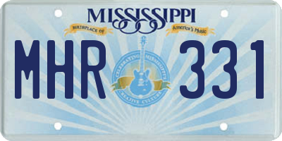 MS license plate MHR331