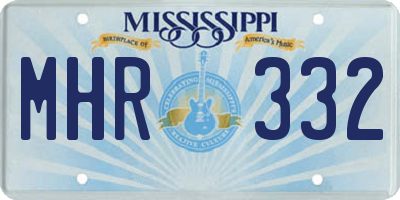 MS license plate MHR332