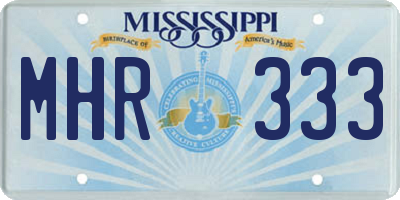 MS license plate MHR333