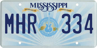 MS license plate MHR334