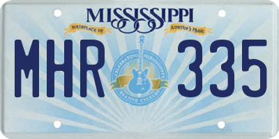 MS license plate MHR335