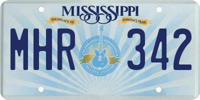 MS license plate MHR342