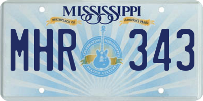 MS license plate MHR343