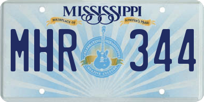 MS license plate MHR344