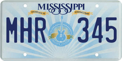 MS license plate MHR345