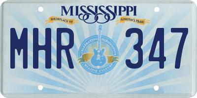 MS license plate MHR347