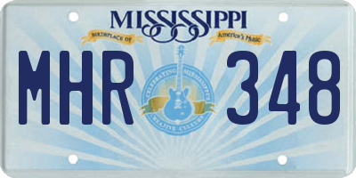 MS license plate MHR348