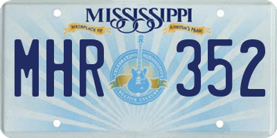 MS license plate MHR352