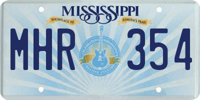 MS license plate MHR354
