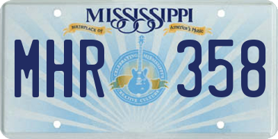 MS license plate MHR358