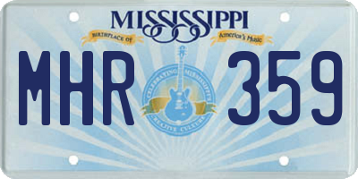MS license plate MHR359