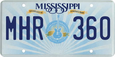 MS license plate MHR360