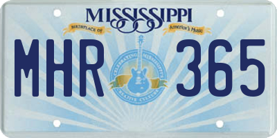 MS license plate MHR365