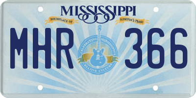 MS license plate MHR366