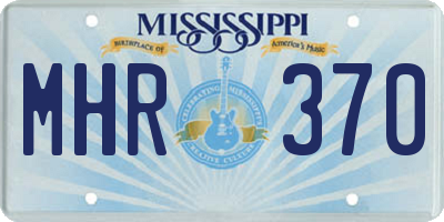 MS license plate MHR370