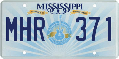 MS license plate MHR371