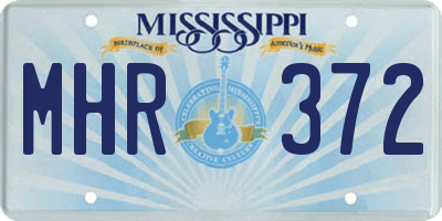 MS license plate MHR372