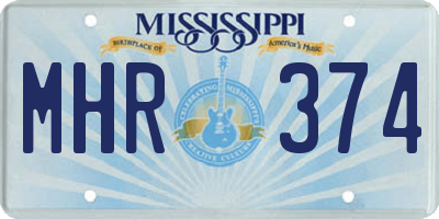 MS license plate MHR374