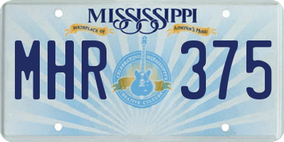 MS license plate MHR375