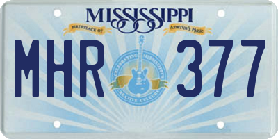 MS license plate MHR377