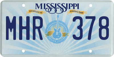 MS license plate MHR378