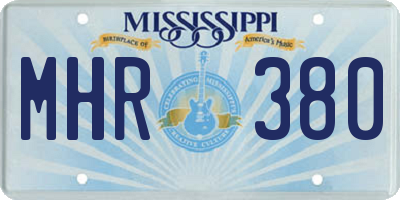 MS license plate MHR380