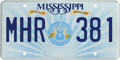 MS license plate MHR381