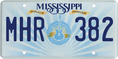 MS license plate MHR382