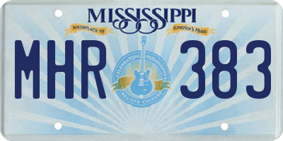 MS license plate MHR383