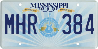 MS license plate MHR384