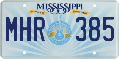 MS license plate MHR385