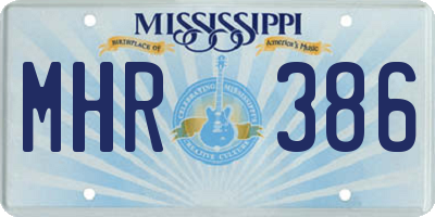 MS license plate MHR386