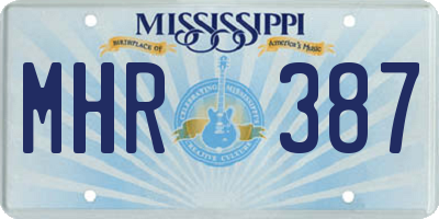 MS license plate MHR387