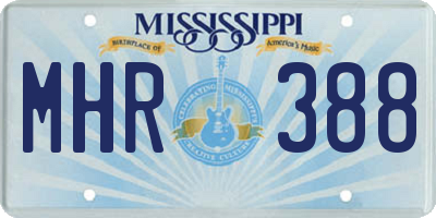 MS license plate MHR388