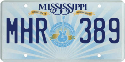 MS license plate MHR389