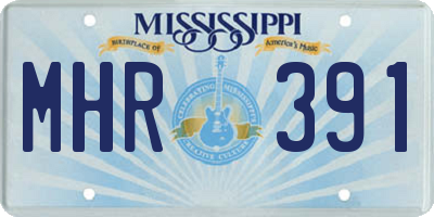 MS license plate MHR391