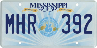 MS license plate MHR392